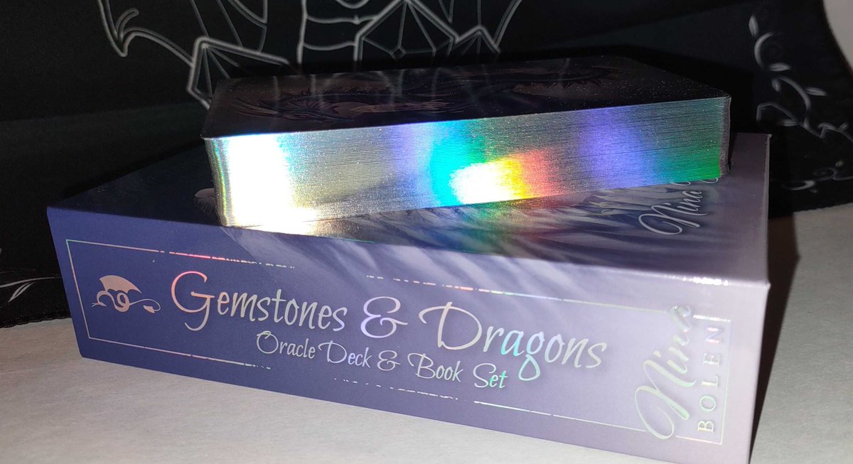 Check out this awesome gemstones &amp; dragons oracle deck I got in the mail today from Nina Bolen👀

I kind of forgot I supported the Kickstarter like a year ago