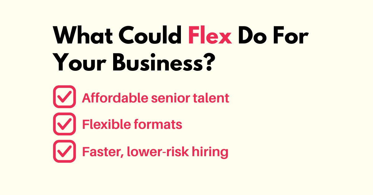 💡 What Could Flex Do For You? 🔥 Hiring pause? Budget pressure? Still need results? Part-time professionals could be your smartest next step.
✅ Affordable senior talent
✅ Flexible formats
✅ Faster, lower-risk hiring
📞 Book a free consultation - ten2two.org/contact