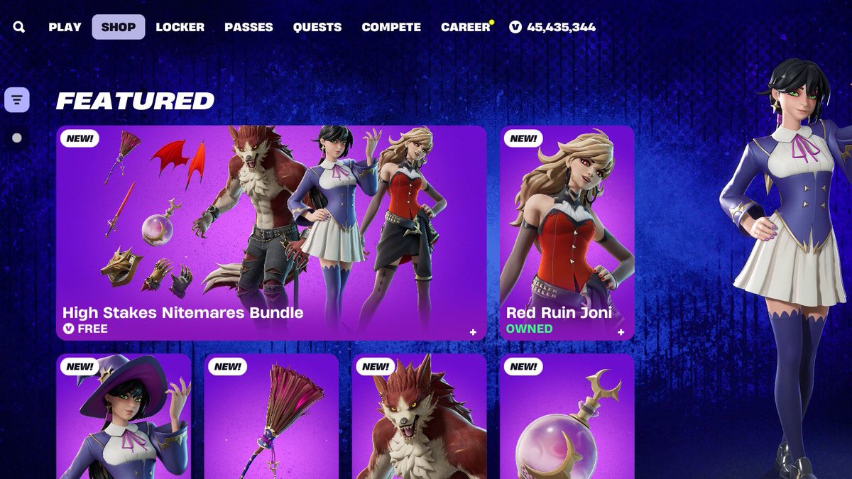 Like this tweet and reply if you want V-Bucks to get the FORTNITE HIGH STAKES NITEMARES BUNDLE!