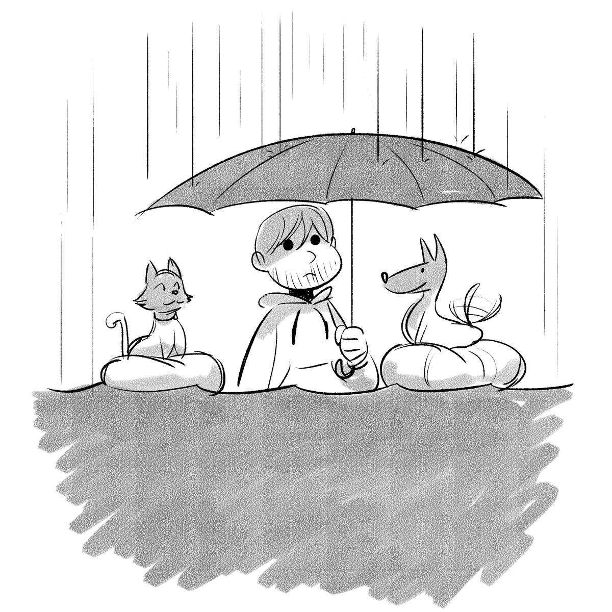 The raining is coming down hard here in Burbank today.