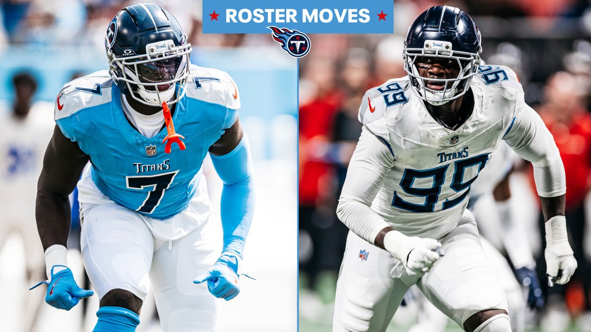 Jim Wyatt (@jwyattsports) on Twitter photo The <a href="/Titans/">Tennessee Titans</a> have placed edge Femi Oladejo on Injured Reserve.
OLB Ali Gaye has been promoted to the team’s active roster.
The Titans waived TE Thomas Odukoya.
OL John Ojukwu has been signed back to the practice squad.
READ bit.ly/4nTVe63 The <a href="/Titans/">Tennessee Titans</a> have placed edge Femi Oladejo on Injured Reserve.
OLB Ali Gaye has been promoted to the team’s active roster.
The Titans waived TE Thomas Odukoya.
OL John Ojukwu has been signed back to the practice squad.
READ bit.ly/4nTVe63