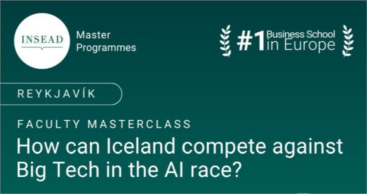 botipedia's tweet image. Professor Parker is in Iceland on October 15, doing an AI Masterclass for Iceland Enterprises: Professor INSEAD - Oct 15: 2pm (Reykjavík Natura, Salon 4,- Berjaya Iceland Hotels, Nauthólsvegur 52, Reykjavík, Höfuðborgarsvæðið, IS, 101)
linkedin.com/events/dr-phil…