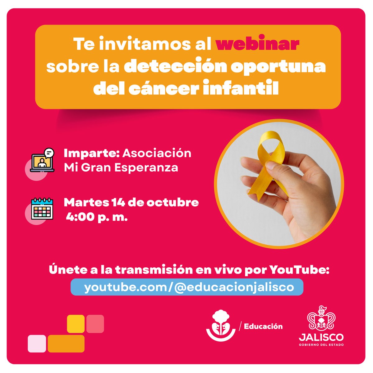 La esperanza también se aprende y se comparte.
Estamos por iniciar el webinar que nos brinda Mi Gran Esperanza por el canal de YouTube de la <a href="/SecEducacionJal/">Secretaría de Educación Jalisco</a>, véanlo #EnVivo en este momento: youtube.com/@educacionjali….