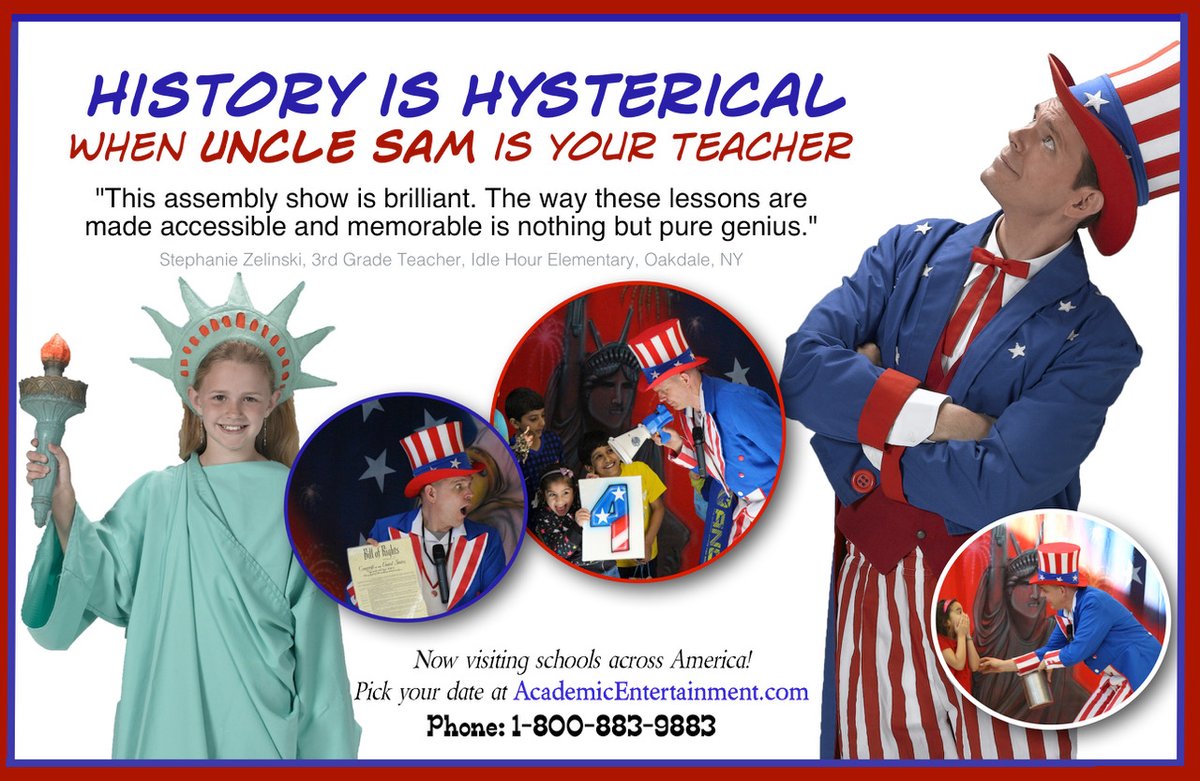 🇺🇸 History has never been this fun! When Uncle Sam is your teacher, learning turns into laughter &amp; unforgettable lessons. 🎩📚
Bring History is Hysterical to your school!
👉 AcademicEntertainment.com
📞 1-800-883-9883
#SchoolAssembly #HistoryIsHysterical