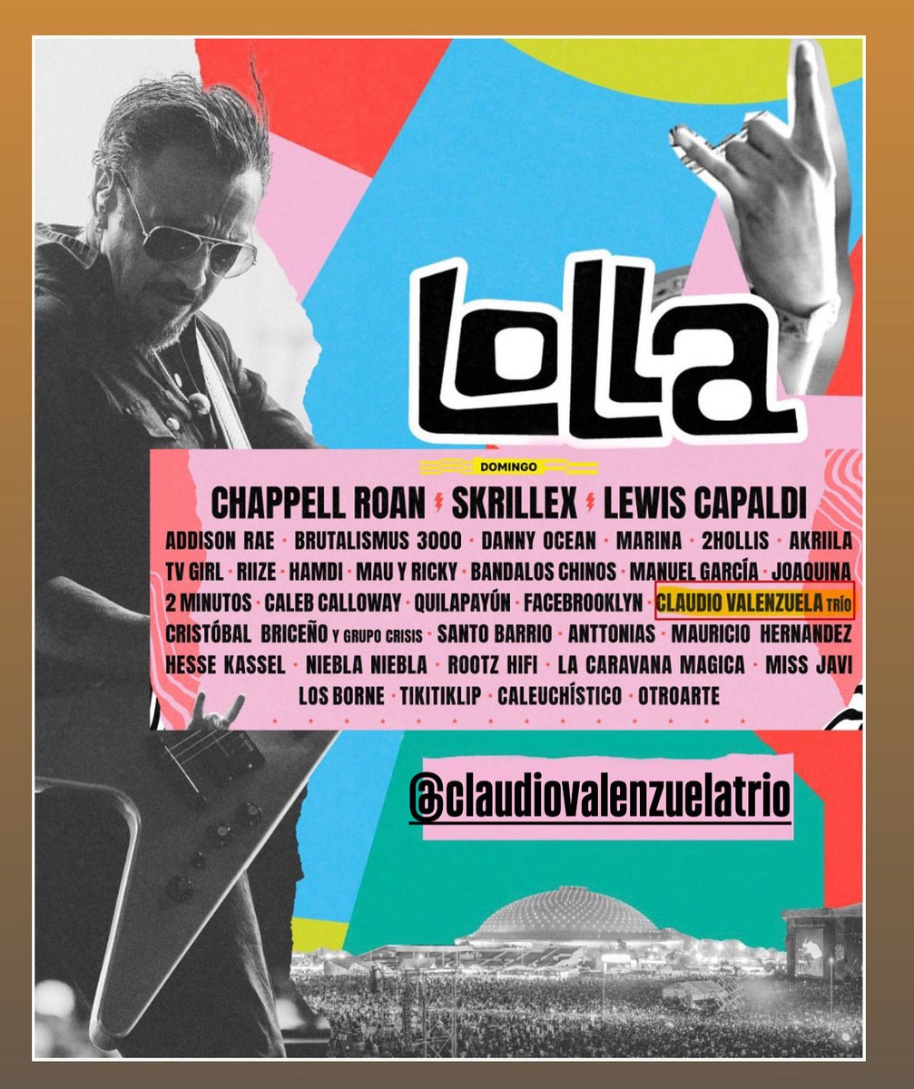 FanCValenzuela's tweet photo. También estaremos el Domingo 15 de Marzo, 2026 en @lollapaloozacl https://t.co/C0hai0apTL