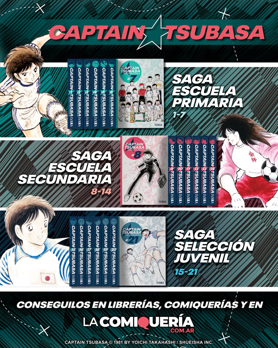 ivreality's tweet photo. ⚽ ¡Ponete la camiseta y entrá a la cancha con CAPTAIN TSUBASA!

🏆 Conseguí esta edición deluxe de 21 TOMOS en comiquerías y librerías de todo el país. También disponible con ENVÍO GRATIS a todo el país en nuestro store online, La Comiquería com ar. https://t.co/q8BlPC08Yz