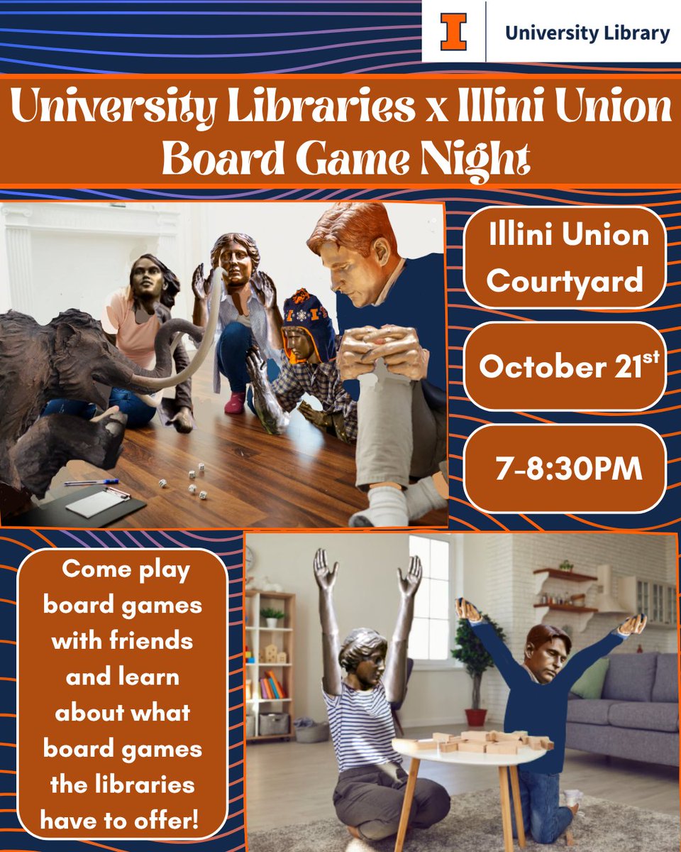 graingerlibrary's tweet image. Looking for a fun Tuesday night activity? Join us on October 21st from 7-8:30pm for an evening of board games at the Illini Union Courtyard and check out our growing board game collection!