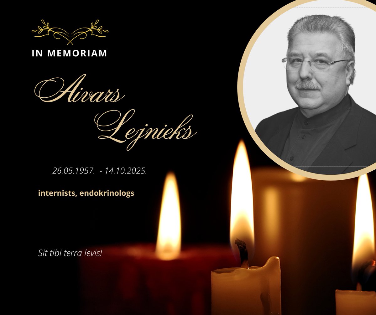 🕯️ In memoriam profesoram Aivaram Lejniekam (1957–2025)

Ar pateicību un cieņu pieminam izcilo Latvijas ārstu, internistu, endokrinologu, pedagogu un zinātnieku profesoru A. Lejnieku. 
Plašāk: arstubiedriba.lv/in-memoriam-in…
