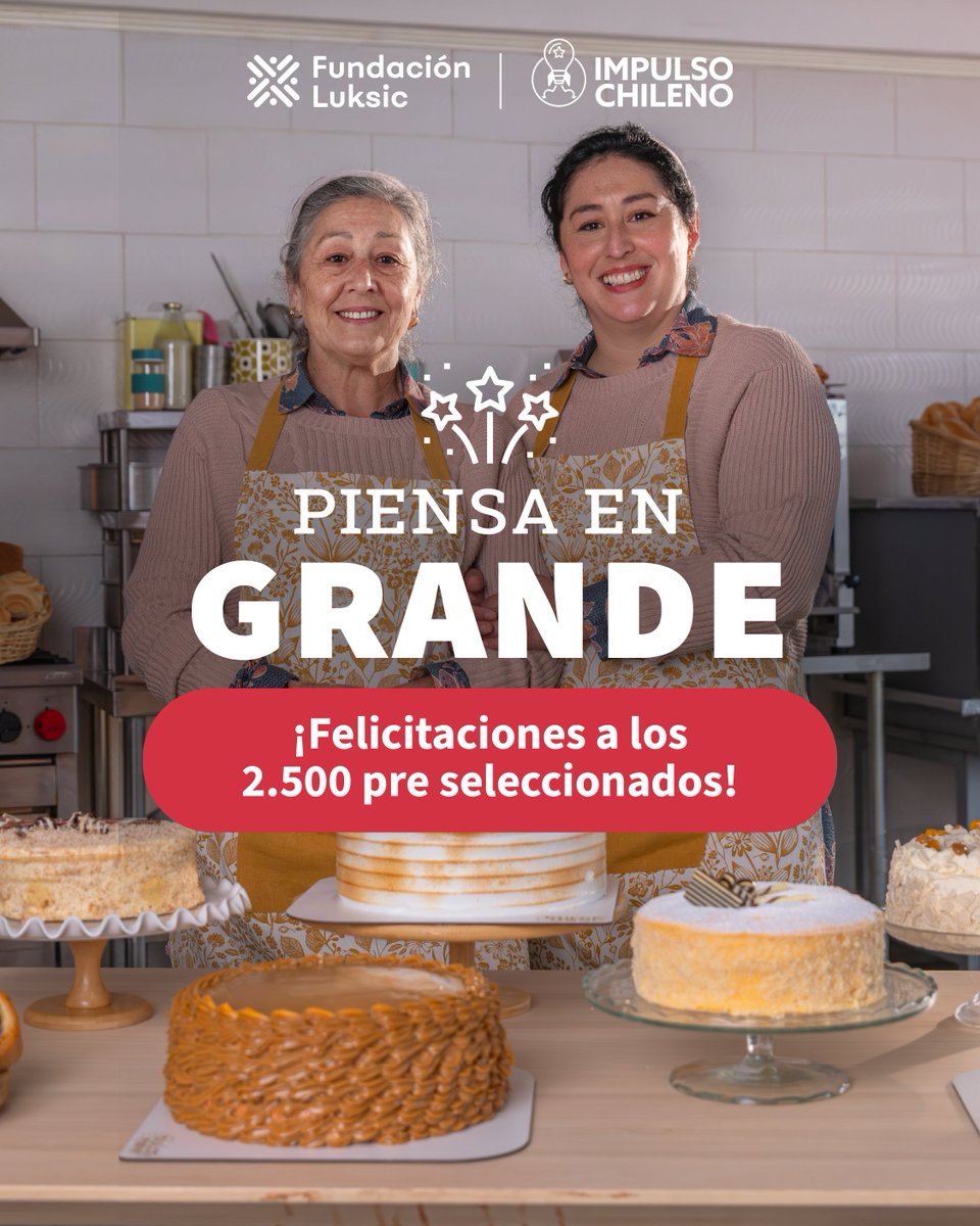 🚀 ¡Seguimos avanzando! Ya están definidos los 2.500 preseleccionados de #ImpulsoChileno, quienes continúan en el proceso para convertirse en parte de esta nueva generación de emprendedores 💡.

📩 Para saber si fuiste pre seleccionado o no revisa tu correo