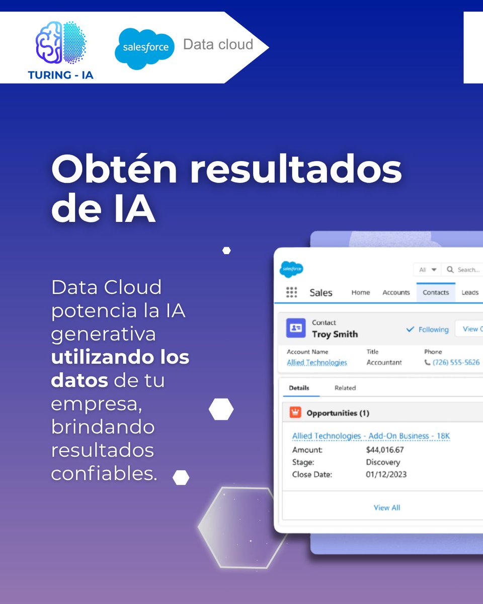 IaTuring's tweet image. 🤖📈 Más datos, más inteligencia, más crecimiento con Salesforce Data Cloud.
🚀 Convierte tus datos en ventaja competitiva.
#DataCloud #Salesforce #IA #CrecimientoEmpresarial #TuringIA #DataDriven #CuotaDeMercado #TransformaciónDigital #Customer360