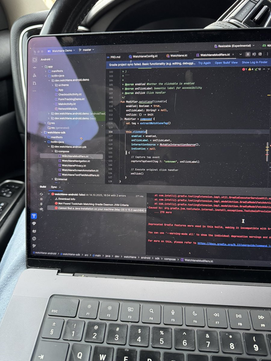 eduardalbu's tweet image. When you’re obsessed with an idea, you code anywhere. Even in the car.
Working on Watchlane, a tool to make debugging less painful and a lot clearer.
#IndieDev #BuildInPublic #AndroidDev #Kotlin
