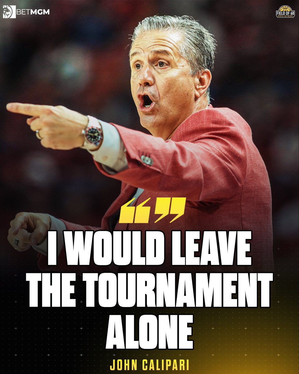 TheFieldOf68's tweet photo. John Calipari on NCAA tourney expansion. 

“I would leave the tournament alone.” https://t.co/yhovMZviob