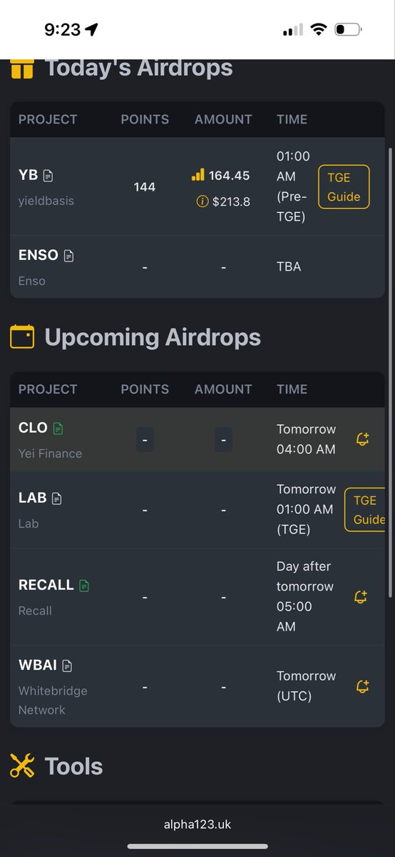 北美西海岸人不配玩Alpha，tge都是在凌晨一点，空投都是凌晨四五点才有，可能调了个闹钟凌晨起来蹲点抢空投还抢不到，白忙活一场更衰了