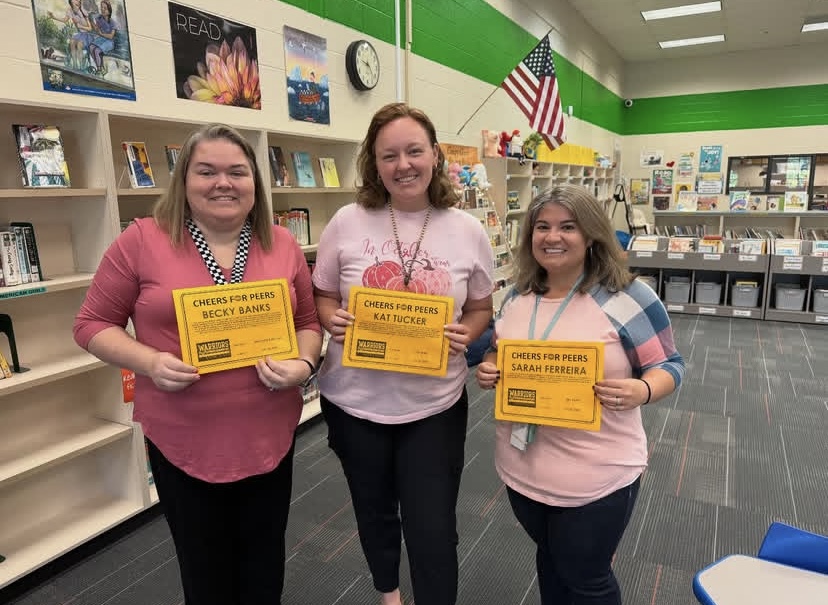 Acworth_ES's tweet photo. 🎉 Shout-out to our three amazing recipients of this month’s Cheers for Peers! 🎉
These incredible ladies are #TeamPlayers, #Dedicated, and #Helpful. 

Thank you for all you do!

@Acworth_ES https://t.co/GtZJWm2tNg
