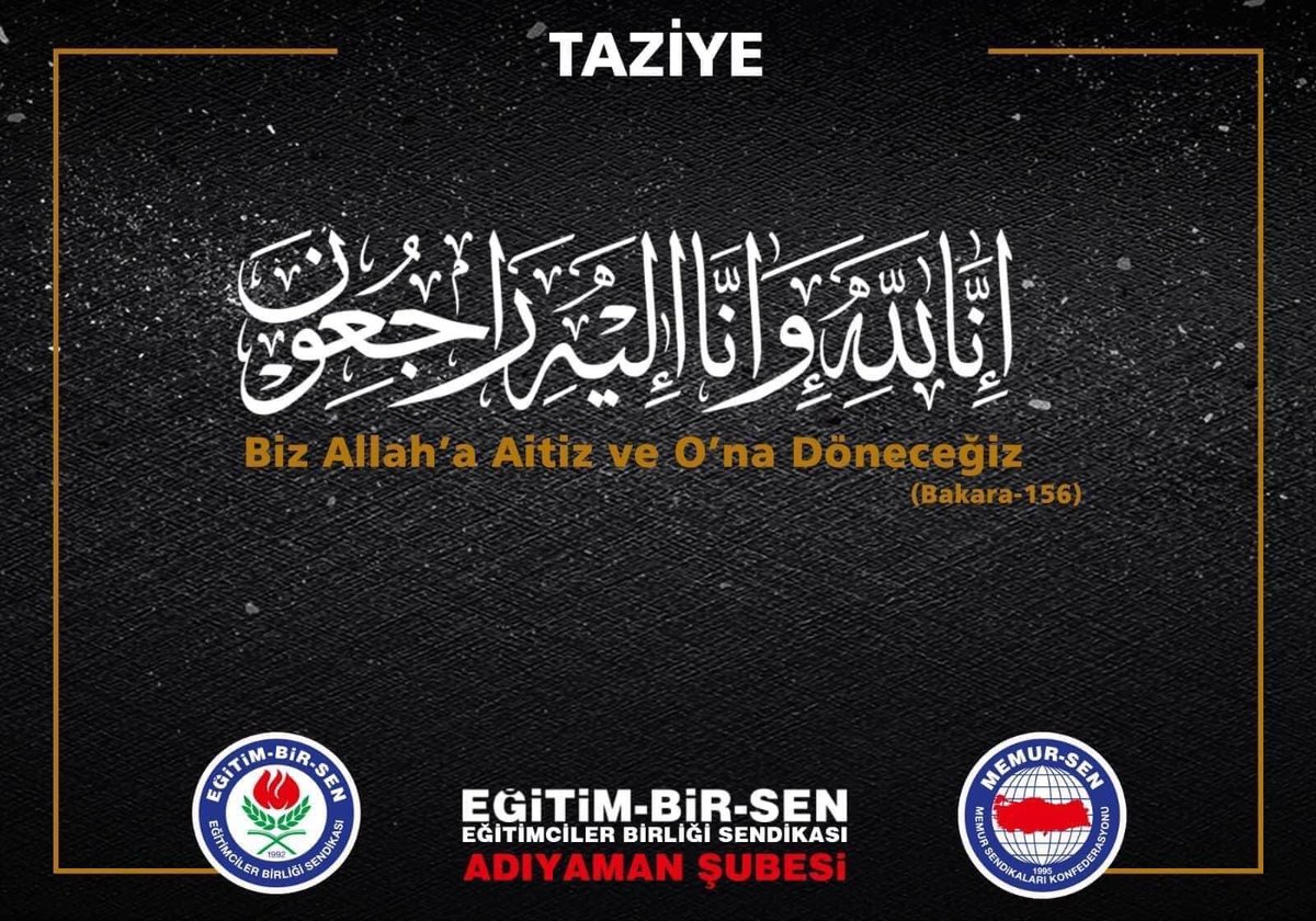 İnnâ Lillâh ve İnnâ İleyhi Râciûn

Gerger Atatürk Ortaokulu Öğretmeni sendikamızın değerli üyelerinden İlknur Bayrak hocamızın vefat ettiği haberini teessürle öğrendim.

Kıymetli Hocamıza Cenab-ı Allah’tan rahmet diliyor, ailesine ve eğitim camiamıza başsağlığı ve sabr-ı cemil