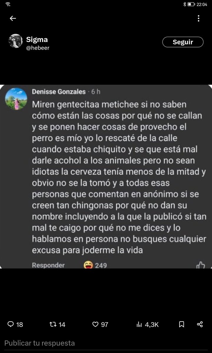 isabelmari72059's tweet photo. @adnnoticiasmx LA MUY HIJA DE PUTA ENCIMA RESPONDE, YO TE VOY A DECIR HIJA DE LA GRAN PUTA, POR QUE LO AYAS RESCATADO DE LA CALLE NO TE DA DERECHO HA HACERLE ESO PUTA , ES UN SER VIVO CON SENTIMIENTOS MAL NACIDA A TI ME GUSTARÍA TENER DELANTE PEDAZO DE MIERDA, YA VERÍAS LO QUE YO TE HACIA PUTA https://t.co/p7JFvBqtFw