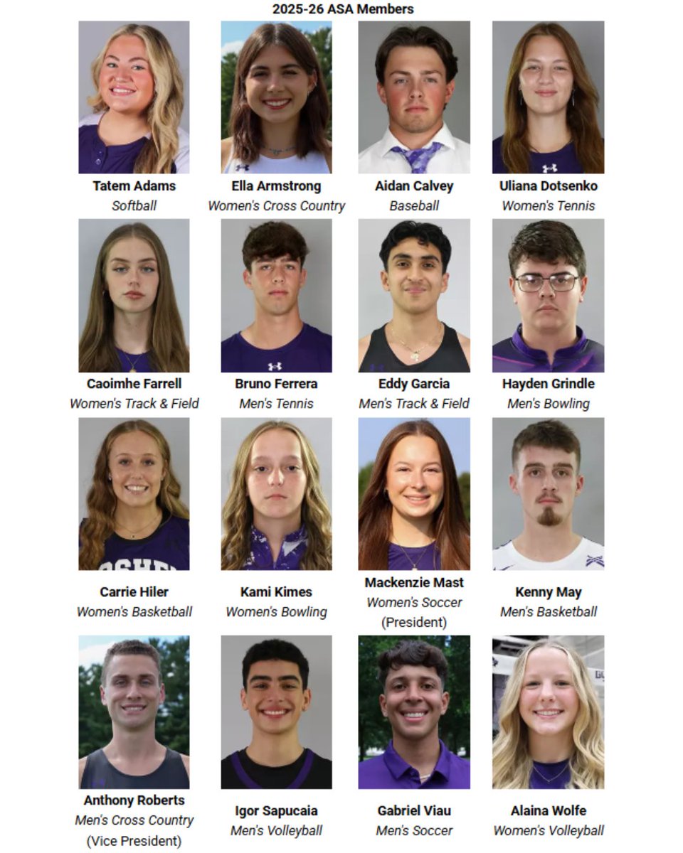 Let's take a look at this year's members of the Association of Student-Athletes! This group exists to encourage student-athletes to have a voice by promoting a myriad of opportunities while fostering a positive image to enhance the lives of GC student-athletes.