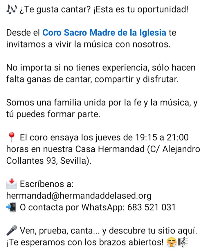 Coro Madre de la Iglesia - Hermandad de la Sed tweet media