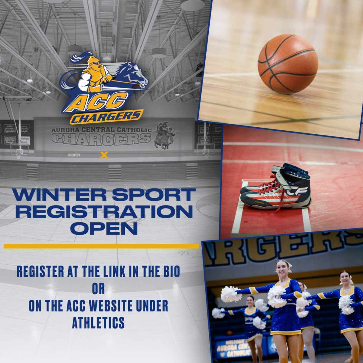 Registration for Winter Sports in now open! Be sure to register and have an updated sports physical on file. Winter Sports Parent Meeting will be Monday, October 27th at 6:30 pm. Spread the word! Go Chargers!