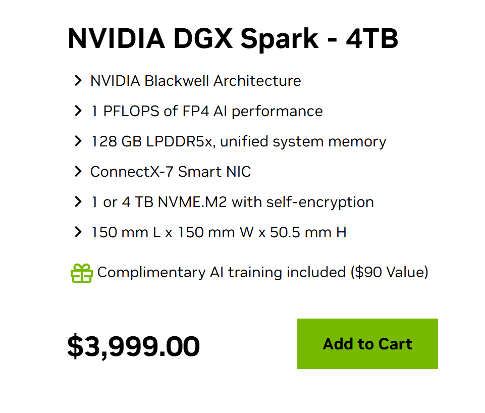 TechPractice1's tweet image. This is the DGX Spark pricing. #DGX
