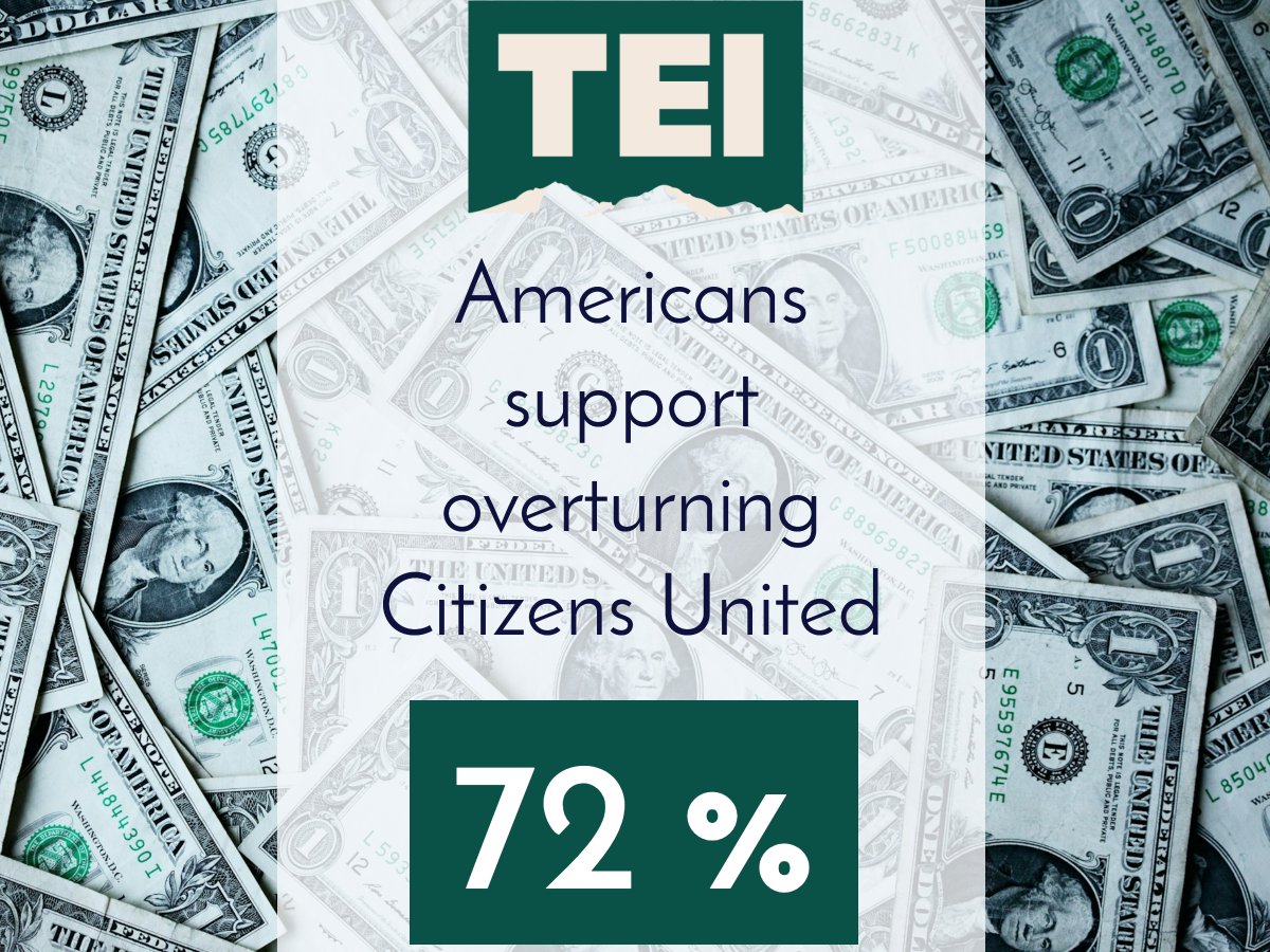 72% of Americans support overturning Citizens United. The Montana Plan make Citizens United irrelevant. Help #TEI undo Citizens United in Montana and your state! Join us at TransparentElection.org #DarkMoney #CitizensUnited #TheMontanaPlan