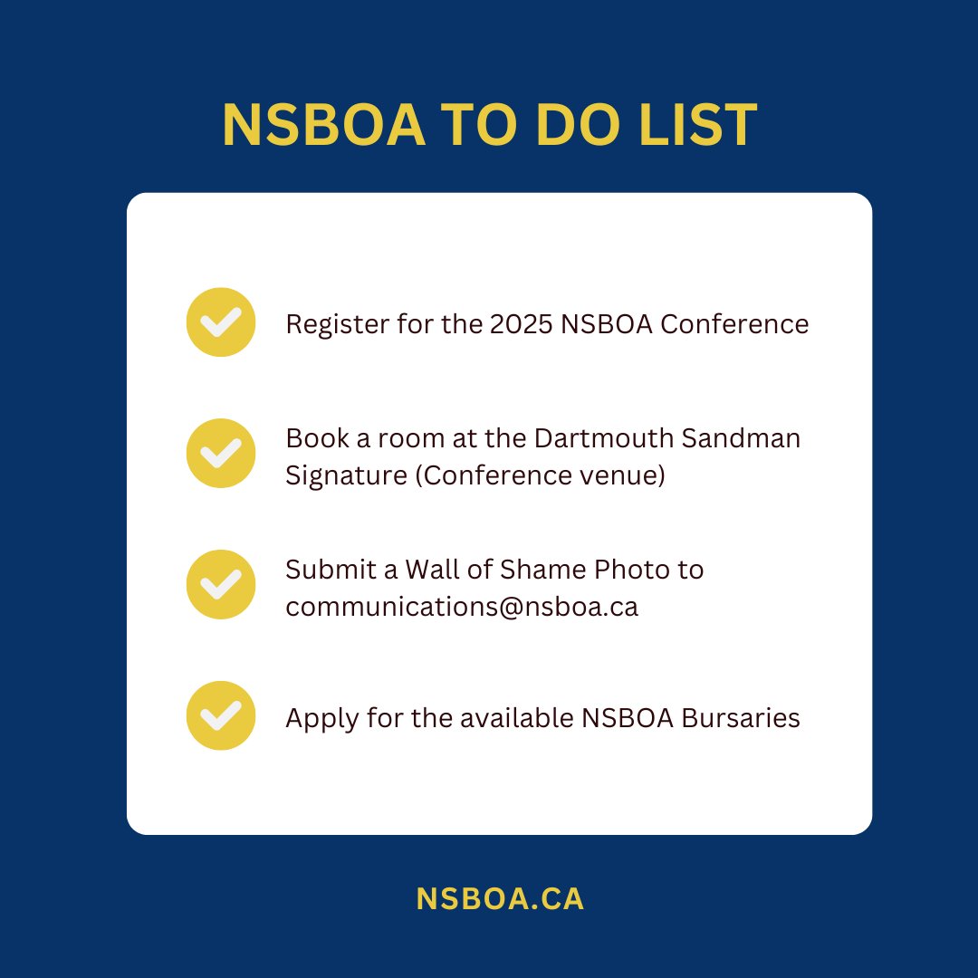 nsboassociation's tweet photo. We made a list so you don't have to! Last call for 2025 NSBOA Conference registration is October 15th!
#nsboa #nsboaconference https://t.co/Td8b2Qoqon