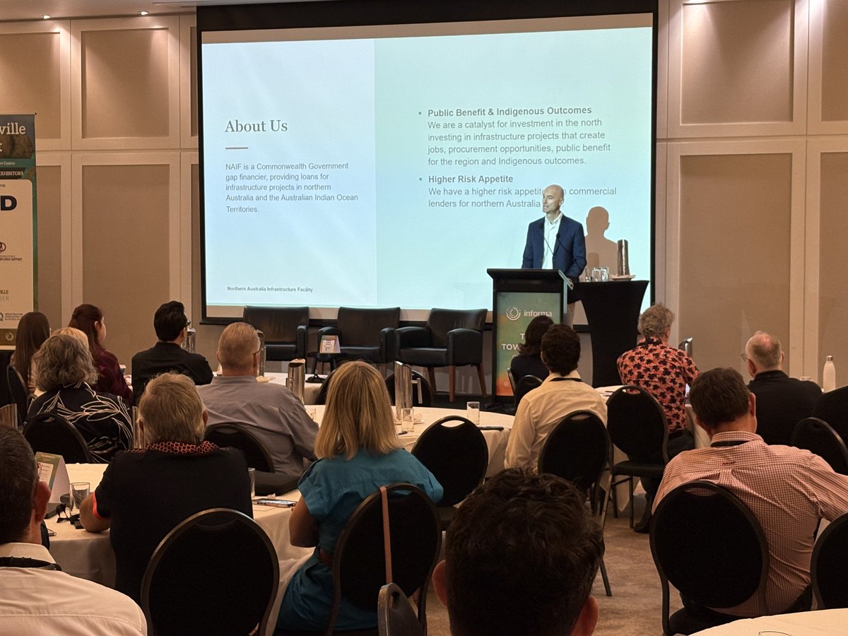 NAIFAustralia's tweet image. NAIF’s Louie Trajkoski joined the Townsville Summit last week. Townsville has been a hotspot for NAIF investment to date and will continue to play a key role in supporting infrastructure development across northern Australia.
#NAIF #InvestingForImpact
