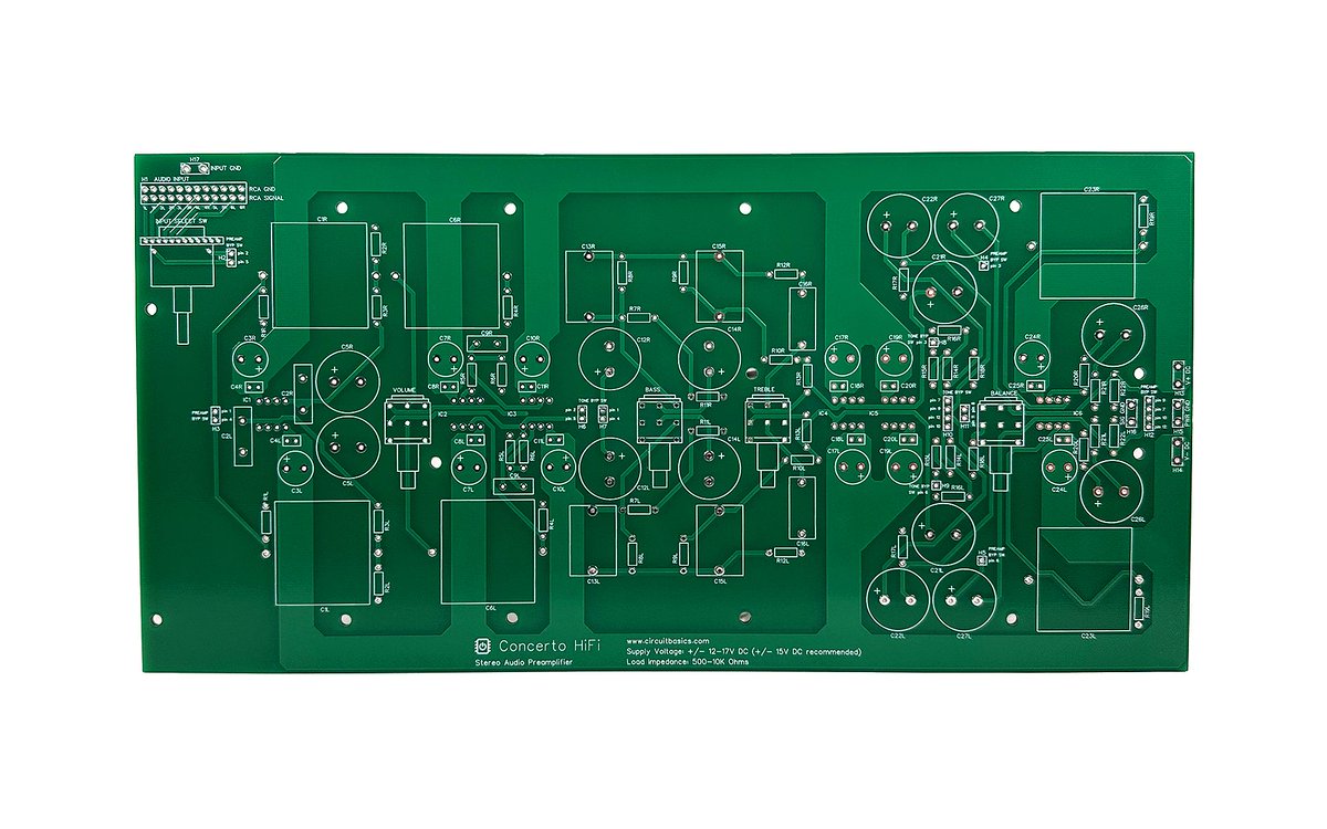 circuitbasics's tweet image. The Concerto Hi-Fi is a high-fidelity stereo preamplifier that delivers crystal-clear audio with a neutral tone and virtually no background noise. PCBs now available: circuitbasics.com/product/concer…
#hifi #preamplifier #diyaudio #circuitshop