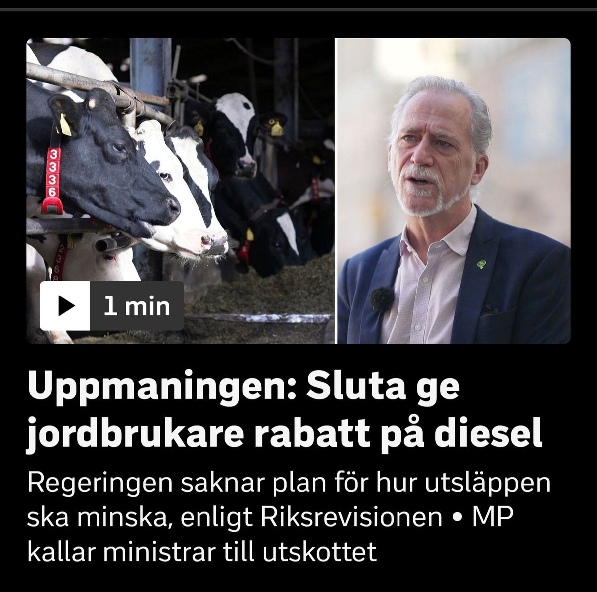 Nu ger sig miljöpartiet på våra bönder och vår mat, stöd bönderna i valet de är en stor del i vår framtid.
#svpol #svpolitik #svt