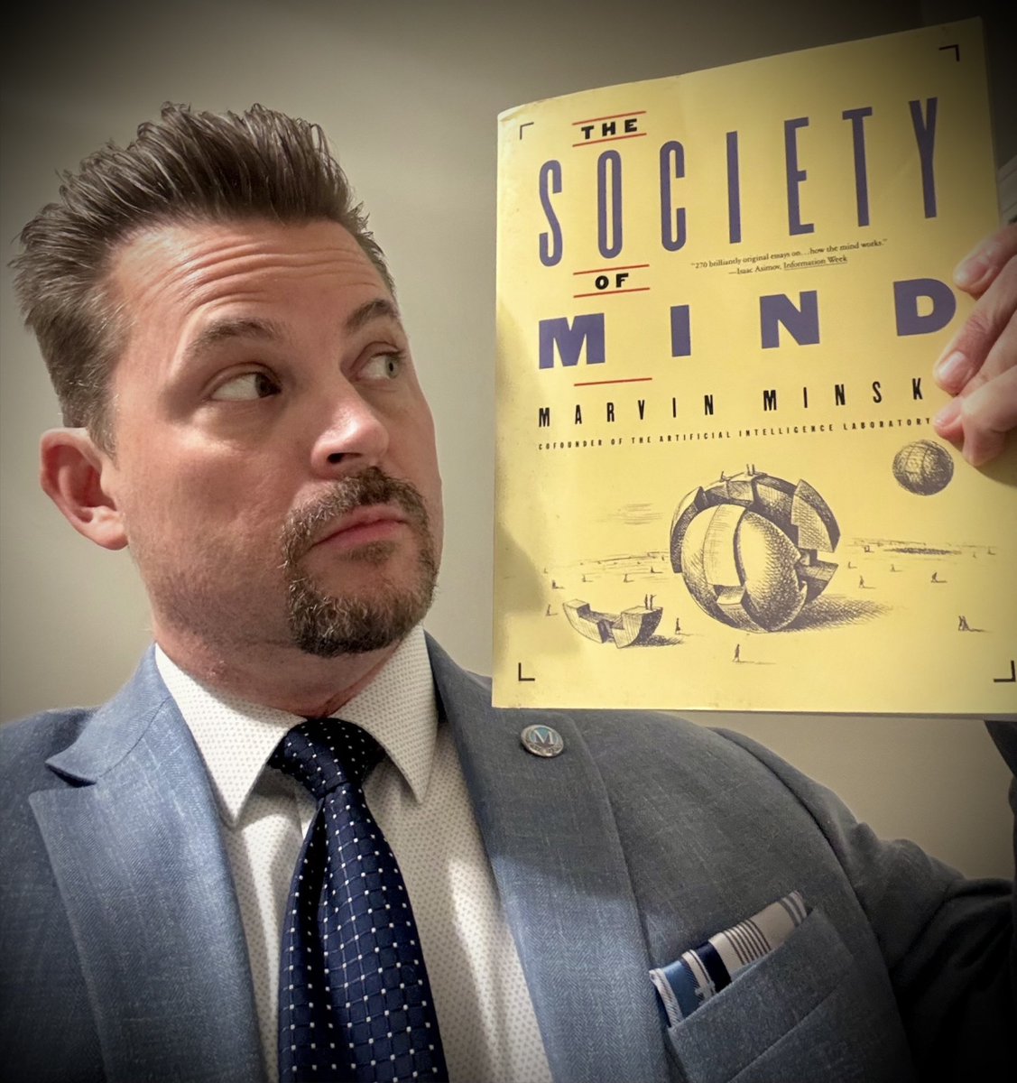 mishaklaw's tweet photo. “Greetings, Professor Falken Minsky.”

Kicking off my fall reading with The Society of Mind.

Minsky linked computers, psychology &amp; neurology—seeing the brain as a society of agents. Decades later, that vision feels alive in today’s multi-agent AI systems.
#AI #Minsky #Cognitive https://t.co/VHltMd5nSd