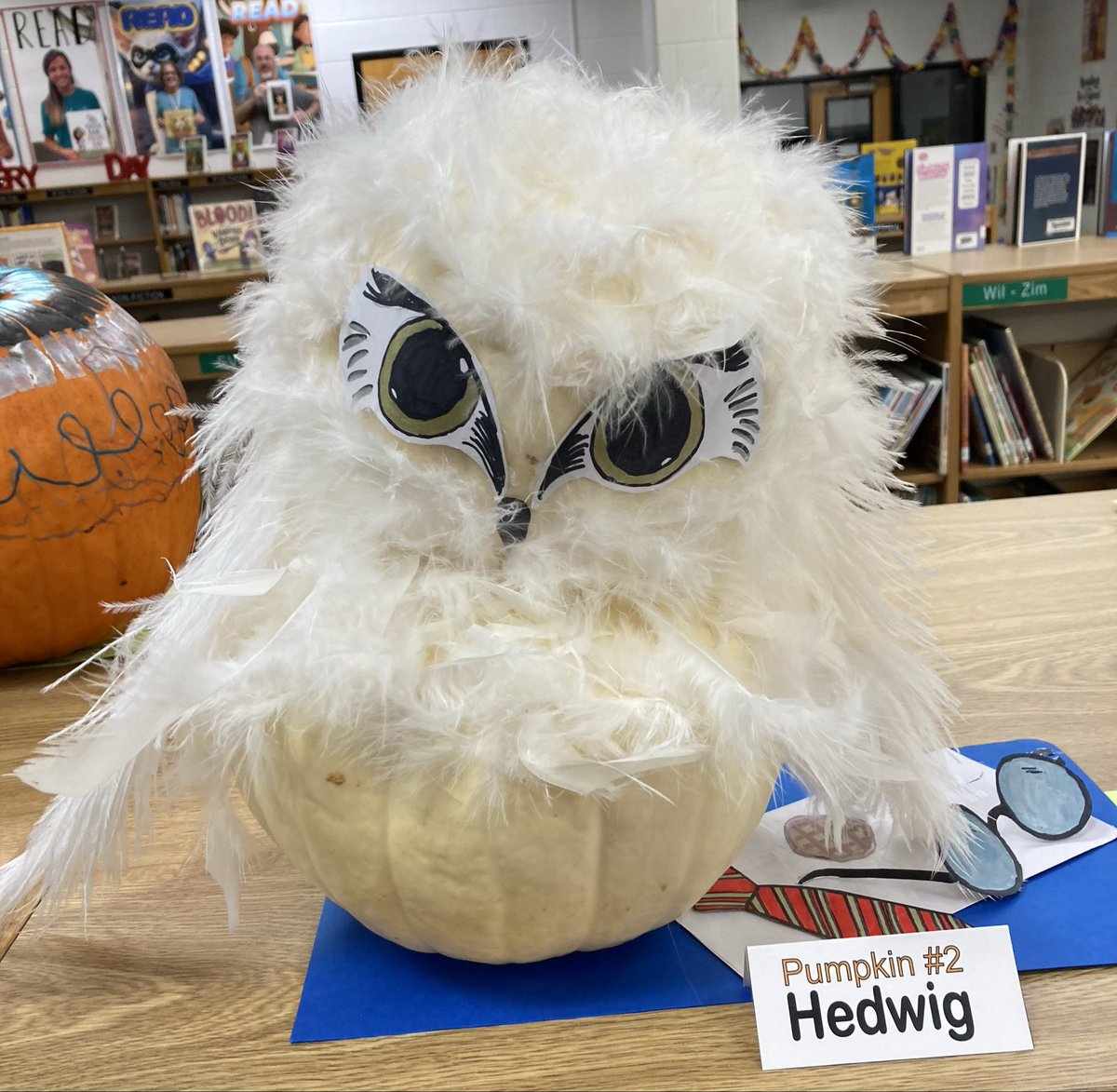 LibMateja's tweet image. ✅ out some of the book character pumpkins popping up @WilderWildcats #JCPSLibraries.📚🎃📚 @JCPS_LMS @JCPSTechEA @torrileemartin