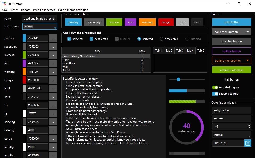 DonaldXoftDev's tweet image. Day 60 #100DaysOfCode reboot streak
Found a way to actually enjoy building GUIs in Python 😅
Tkinter Bootstrap makes everything look modern and clean.
Spent all day tweaking and reading docs. I'm now reviving my old game into a proper GUI. ⚡
#pythonlearning #buildinpublic