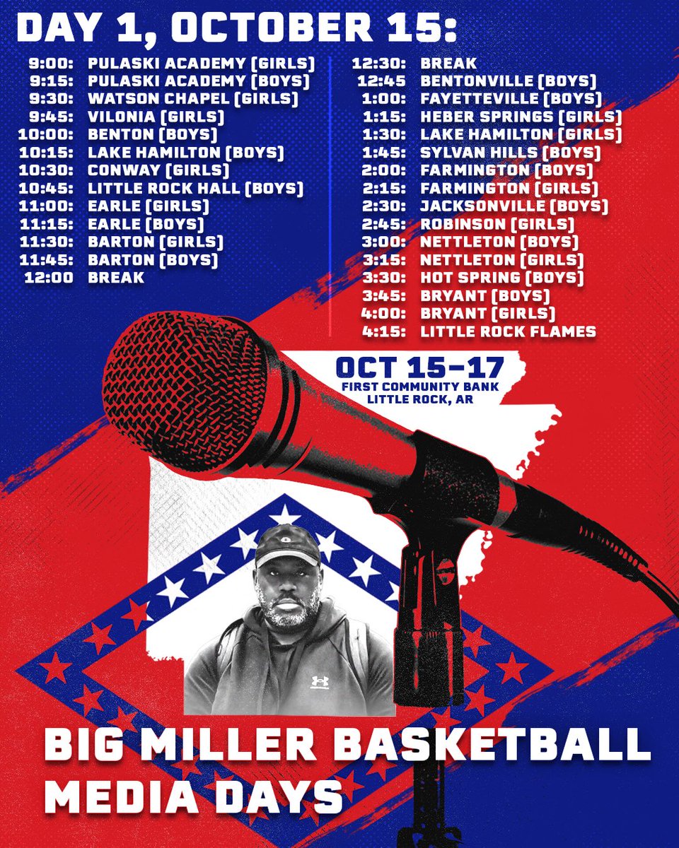 C.O.E Films (@crunkdoutent) on Twitter photo 🚨Big Miller Basketball Media Days.🚨
Day 1 Schedule: 
The wait is over — Big Miller Media Days tip off tomorrow!
Catch all the excitement as basketball programs from around the state step into the spotlight for interviews, photos, and behind the scenes moments.
🎥 Watch 🚨Big Miller Basketball Media Days.🚨
Day 1 Schedule: 
The wait is over — Big Miller Media Days tip off tomorrow!
Catch all the excitement as basketball programs from around the state step into the spotlight for interviews, photos, and behind the scenes moments.
🎥 Watch