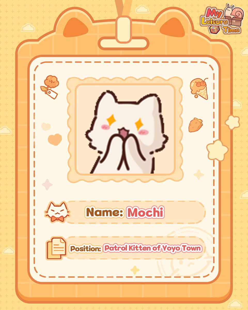 MyLeisureTime_'s tweet photo. 🐾 Hi there, designers! I'm Mochi!
As Yoyo Town's ​​Chief Patrol Officer​​, my job is sniffing out news, collecting gossip, and delivering the freshest updates!
Starting today, this account will be under my pawsome care!
#MyLeisureTime  #CozyGame #LifeSim #DesignGame #MochiCat https://t.co/eaTCquP2V8