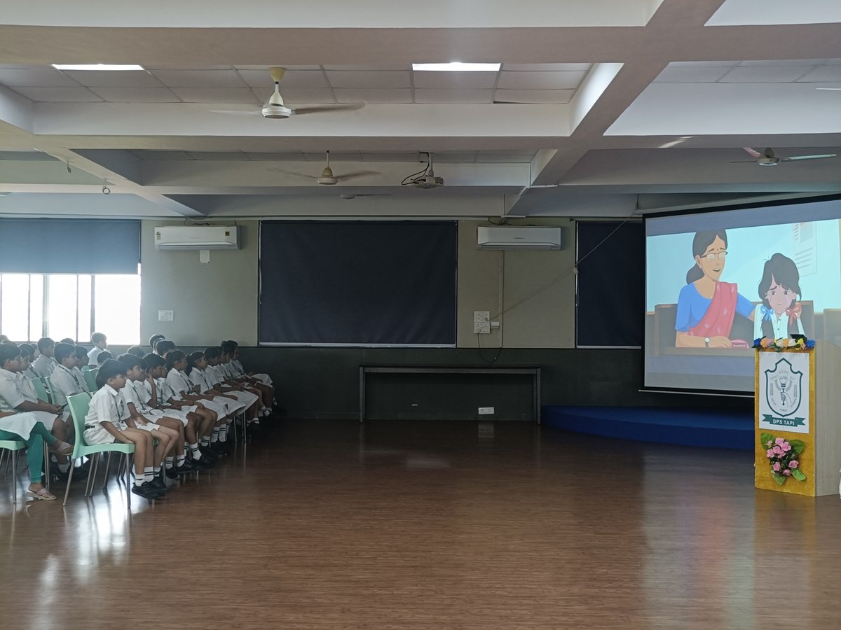 DPSTapi's tweet image. Mental Health Awareness Assembly was conducted by Ms. Prija Sarkar, School Counselor, on 10 October 2025 for students of Classes III–V as a part of Mental Health Awareness Week.