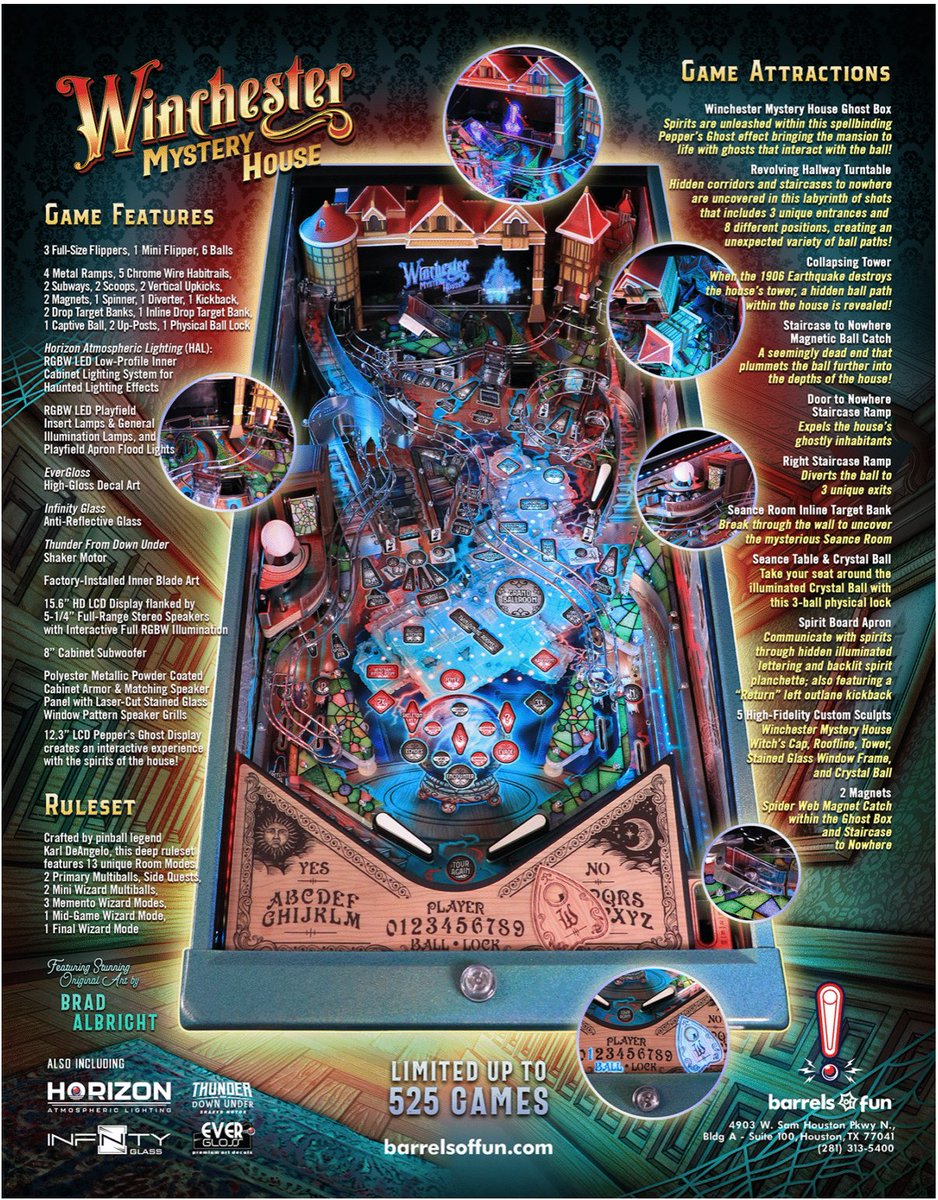 RetroTechX, Pinball/Gaming (@retrotechx) on Twitter photo Huge congrats to <a href="/BoFPinball/">Barrels Of Fun Pinball</a> on Winchester Mystery House announcement annnnnnnnnd it's gone!  Great news!  #pinball Huge congrats to <a href="/BoFPinball/">Barrels Of Fun Pinball</a> on Winchester Mystery House announcement annnnnnnnnd it's gone!  Great news!  #pinball
