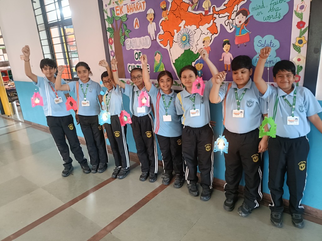 DPSTapi's tweet image. The festival of lights, Diwali, was celebrated with immense joy and enthusiasm at Delhi Public School, Tapi. The entire campus radiated festive cheer as students from Classes III to V engaged in a series of creative, hands-on activities.