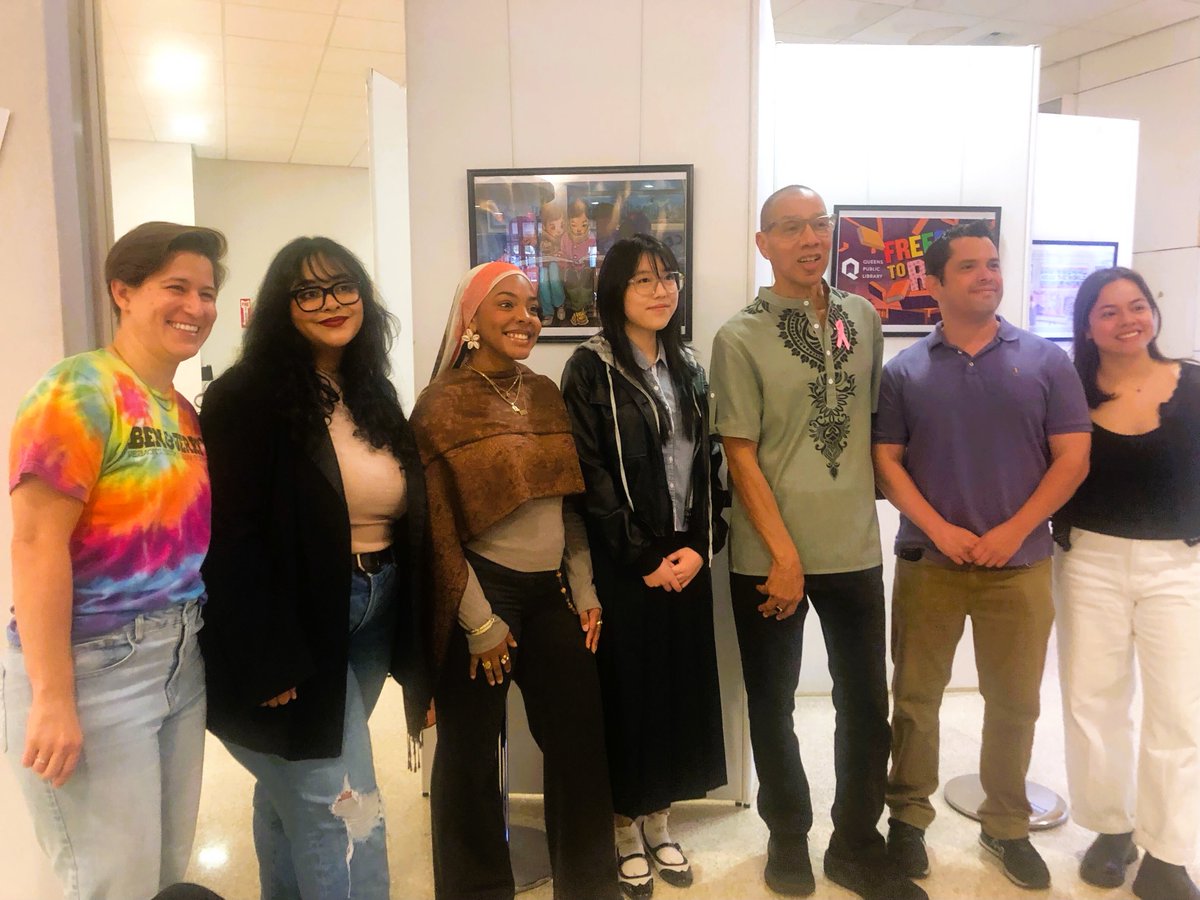 QPLNYC's tweet image. Thank you to everyone who joined us on #LetFreedomReadDay for our Freedom to Read Artist Talk and Reception!
instagram.com/qplnyc/p/DPz7o…
The #FreedomToRead Art Exhibit is on display at Central Library (89-11 Merrick Boulevard) through Oct. 31; don&apos;t miss it!
queenslibrary.org/calendar/freed…