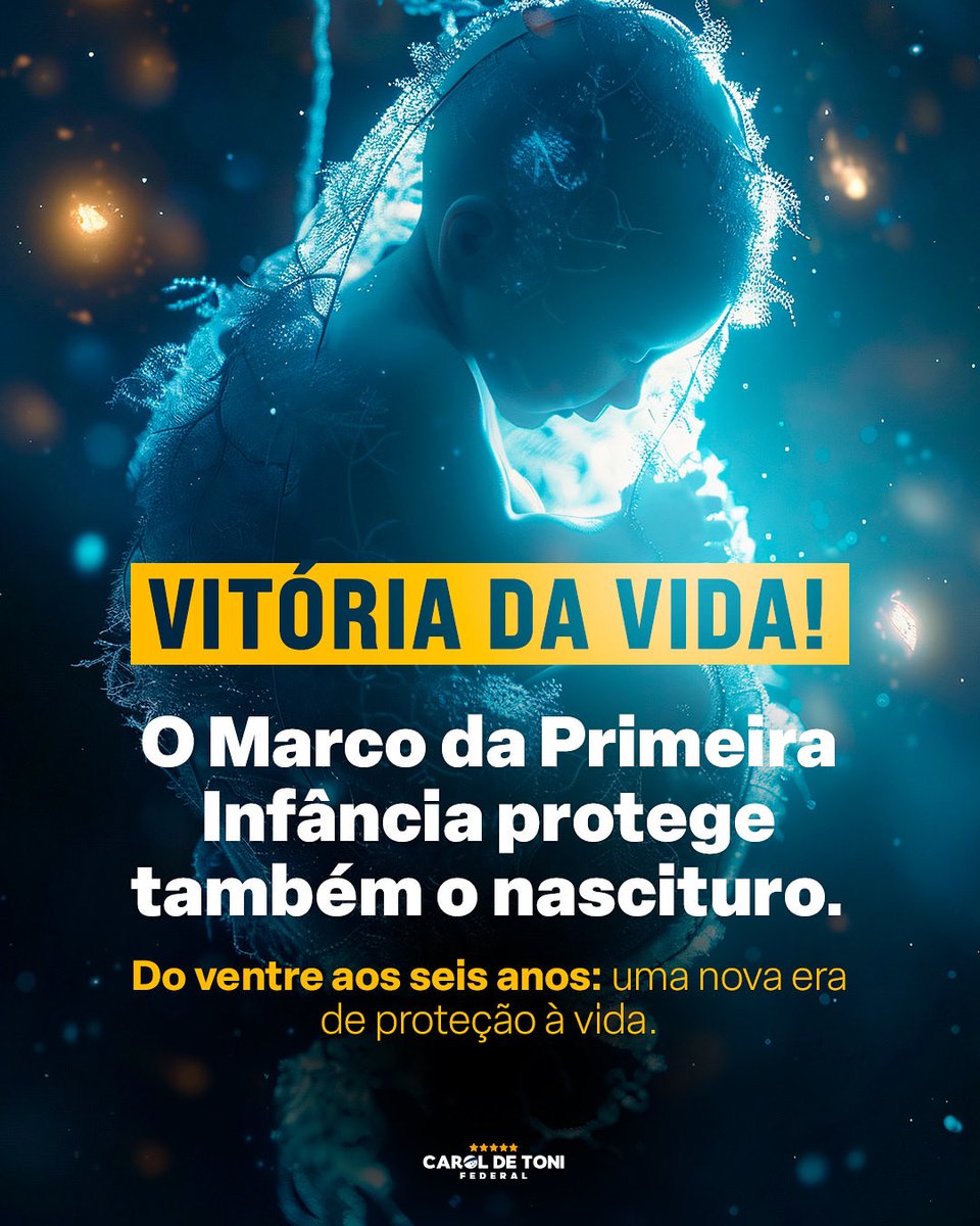 CarolDeToni's tweet image. A primeira infância começa no VENTRE!
Durante a votação do Marco da Primeira Infância, PL 1924/25, aprovamos uma emenda da deputada Chris Tonietto que reconhece o que sempre defendemos: a vida e a infância começam no ventre materno.
É uma mudança histórica, e ainda mais linda…