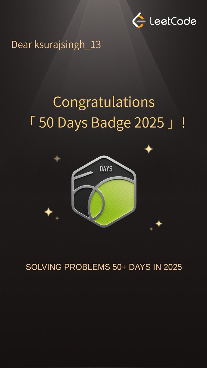 w_warl0rd's tweet image. lets see if this gets 50 followers 
#LeetCode #leetcodeprogress #leetcode75 @LeetCode