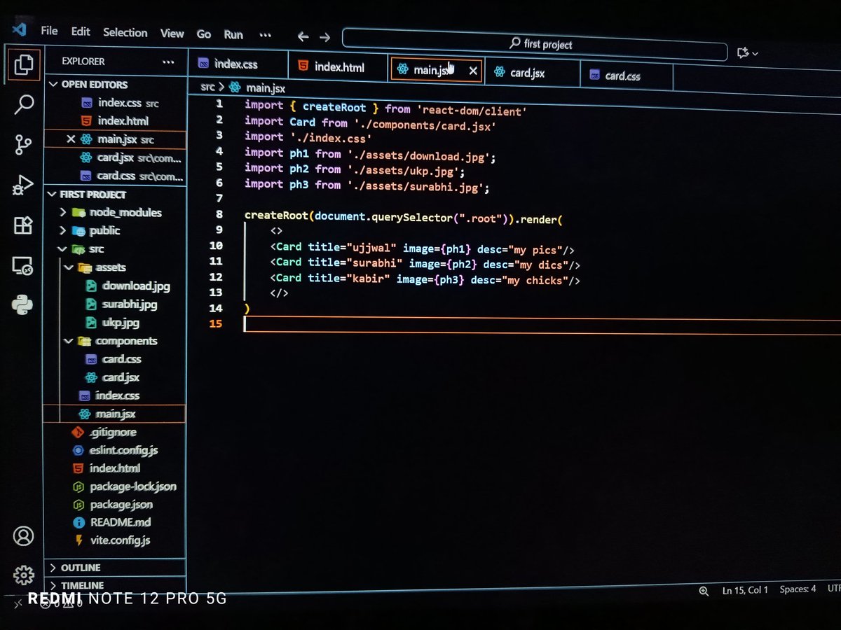Ujjwal__911's tweet image. Today, I dived into Components and Props — the building blocks of every React app!
It’s amazing how components make the UI modular, and props help pass data seamlessly between them. Next step: Understanding state management 🔄
#ReactJS #100DaysOfCode #buildinpublic #letsconnect