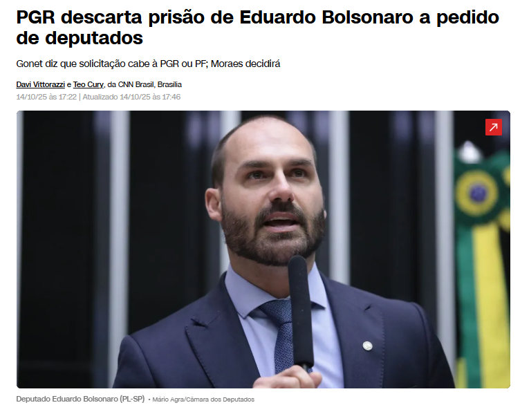 JOGO DE CARTAS MARCADAS: GONET E SUA “IMPARCIALIDADE” ANUNCIADA

O procurador-geral Paulo Gonet afirma que deputados do PT e PSOL não têm legitimidade para pedir a prisão de Eduardo Bolsonaro, mas todos sabem qual será sua manifestação quando ele encerrar o inquérito e formalizar