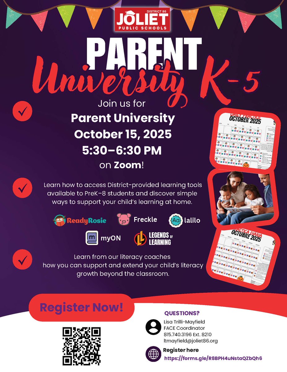 Asegúrese de registrarse para la sesión para padres de hoy, 15 de octubre, en forms.gle/R8BPH4uNstaQZb… o escanee el código QR a continuacióm. #D86Hope