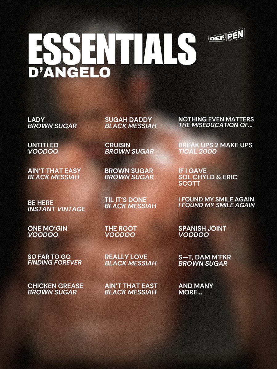 Celebrate His Life, Legacy, And Career With 'ESSENTIALS: D'Angelo'

💻: t.ly/IEaxu