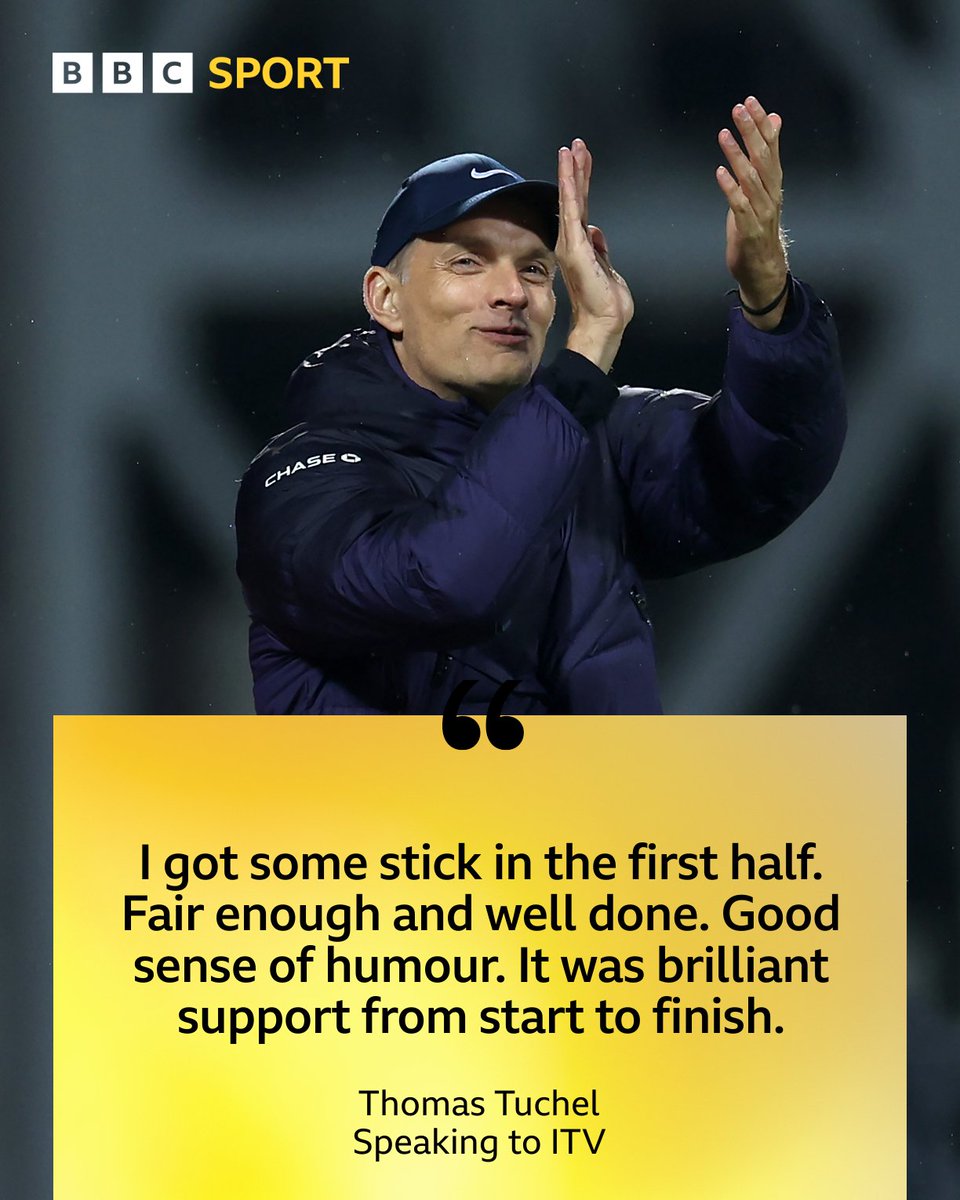 Thomas Tuchel was full of praise for the England fans in Riga  🏴󠁧󠁢󠁥󠁮󠁧󠁿

Not so quiet tonight  👀

#ThreeLions #BBCFootball
