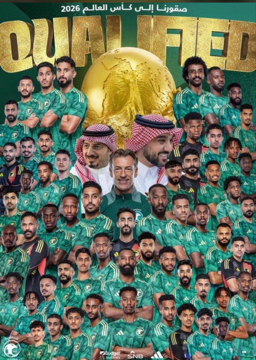 saud0104's tweet photo. الف الف مبروك  نبارك للقياده ولهذا الشعب العظيم  تأهل صقورنا لكاس العالم 2026 https://t.co/PL6yvqDNFR