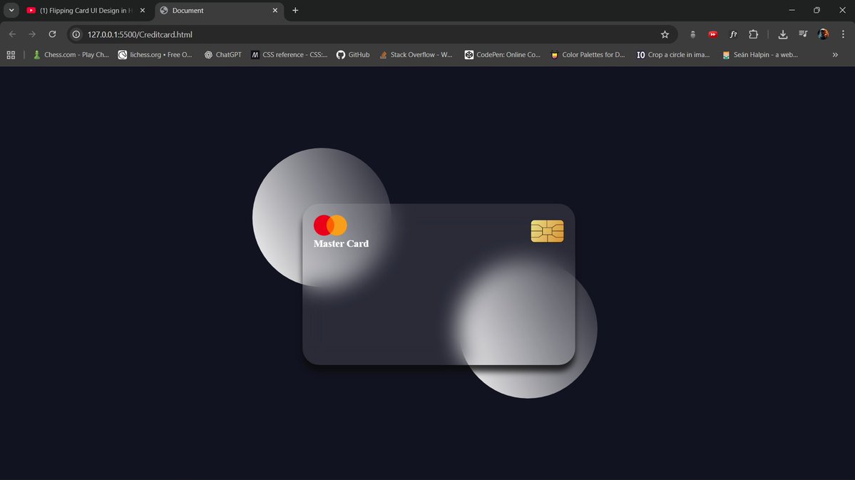 Prince87472559's tweet image. Day 4 of 100 days of Coding!
Trying to make a flip mastercard with a bit of animation and transition, still learning these elements.
#100DaysOfCode #100DayChallenge #WebDevelopment #code
