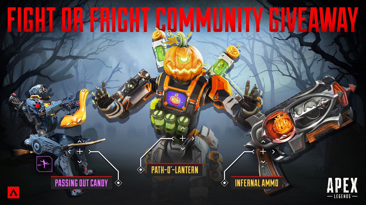 🧙🏻‍♀️ SPOOKY APEX GIVEAWAY 🔮

🎃 Must be following <a href="/crestepTTV/">crestep</a> &amp; <a href="/PlayApex/">Apex Legends</a> 
🧟‍♀️ Like and RT 
🧛🏻‍♀️ Tag 2 of your friends

🧚🏼‍♀️ Winner chosen October 19th ✨