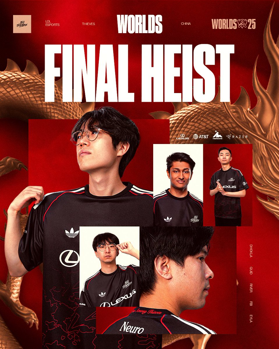 The culmination of everything.

If you've ever bled Thieves, this is our moment to rally as one for the last time and cement a legacy.

Take what's not given. #Worlds2025 #100T