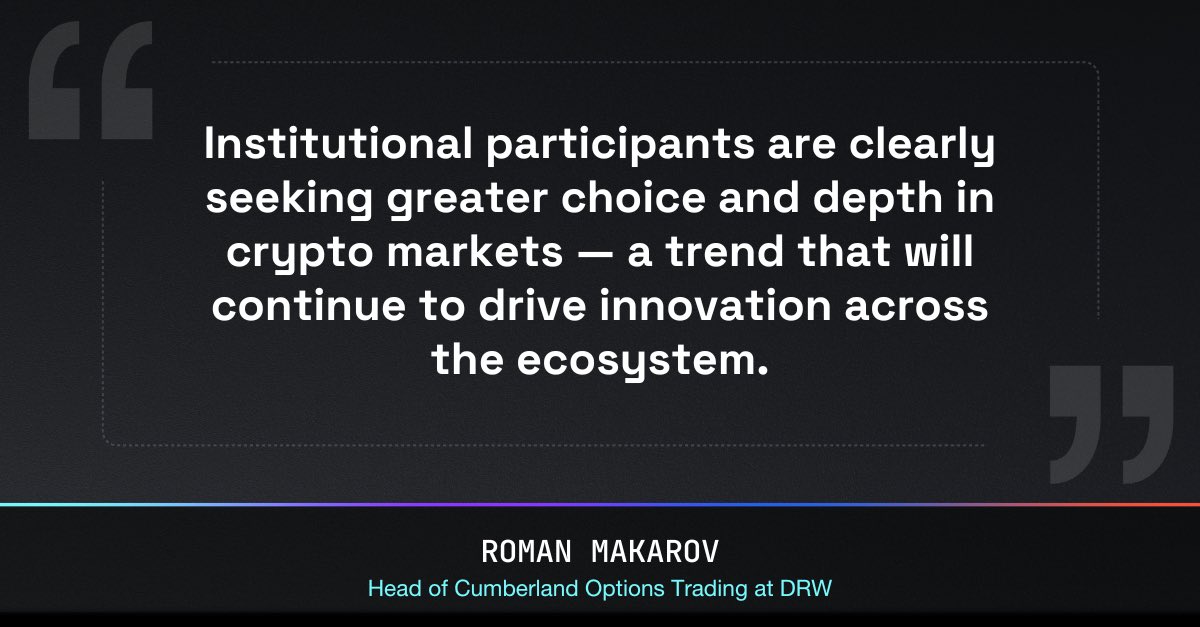 CME Group announces first trades of options on #Solana and #XRP futures: cmegroup.com/media-room/pre…

Cumberland is thrilled to facilitate the first block trade for options on SOL futures, which highlights the strong and growing demand for more ways to trade digital assets.